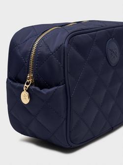 Crew Clothing Quilted Wash Bag, Navy Blue - view 2, Navy Blue