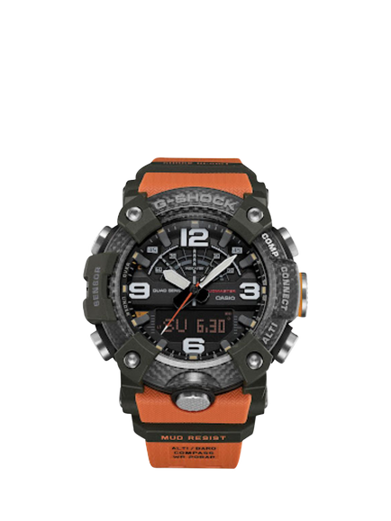 Casio GG-B100X-1A9ER Men's G-Shock Mudmaster Resin Strap Watch, Orange, Orange
