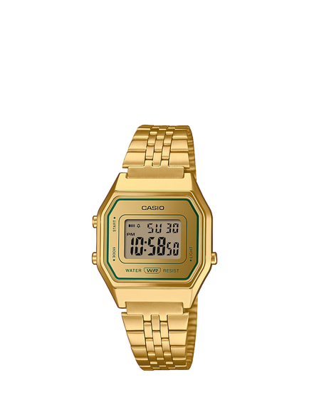Casio Vintage LA680 Women's Digital Bracelet Strap Watch, Gold, Gold