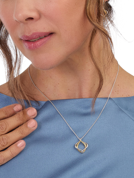 Kit Heath Alicia Golden Petite Necklace, Silver / Yellow Gold - view 2, Silver / Yellow Gold