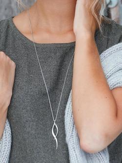 Kit Heath Entwine Twine Twist Necklace, Silver - view 2, Silver