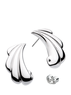 Kit Heath Océane Shell Echo Grande Earrings, Silver, Silver