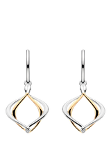 Kit Heath Alicia Petite Drop Earrings, Silver / Yellow Gold