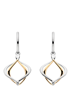 Kit Heath Alicia Petite Drop Earrings, Silver / Yellow Gold, Silver / Yellow Gold