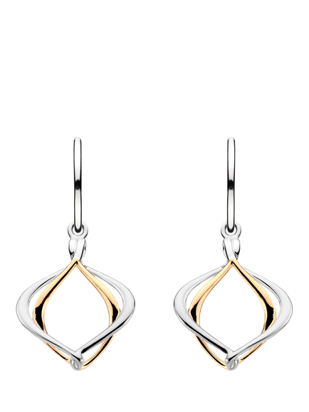 Kit Heath Alicia Petite Drop Earrings, Silver / Yellow Gold, Silver / Yellow Gold