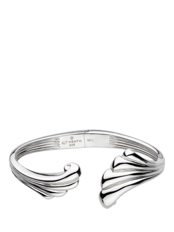 Kit Heath Océane Shell Echo Grande Hinged Bangle, Medium/Large, Silver, Silver