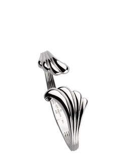 Kit Heath Océane Shell Echo Grande Hinged Bangle, Medium/Large, Silver - view 2, Silver