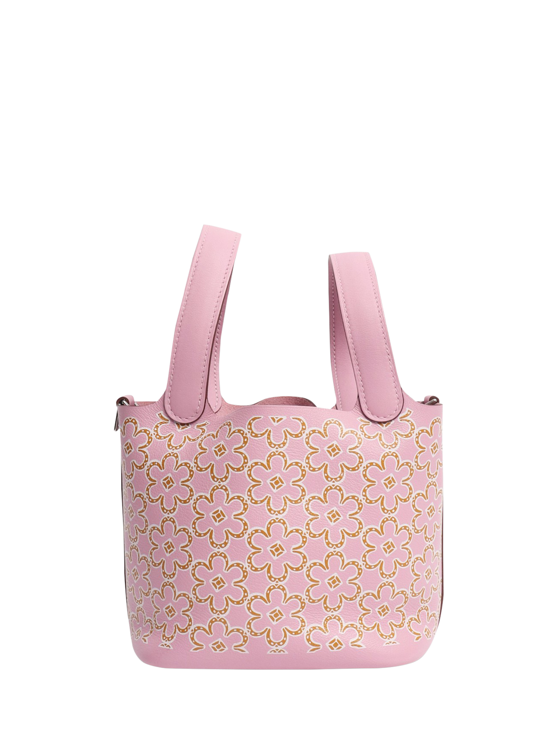 Product image 1 of 8, which shows Pre-loved Hermès Micro Picotin Lucky Daisy Bag, Pink