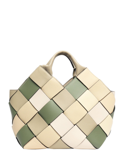 Pre-loved LOEWE Surplus Leather Woven Basket Bag, Green, Green