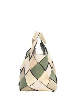 Pre-loved LOEWE Surplus Leather Woven Basket Bag, Green - view 2, Green