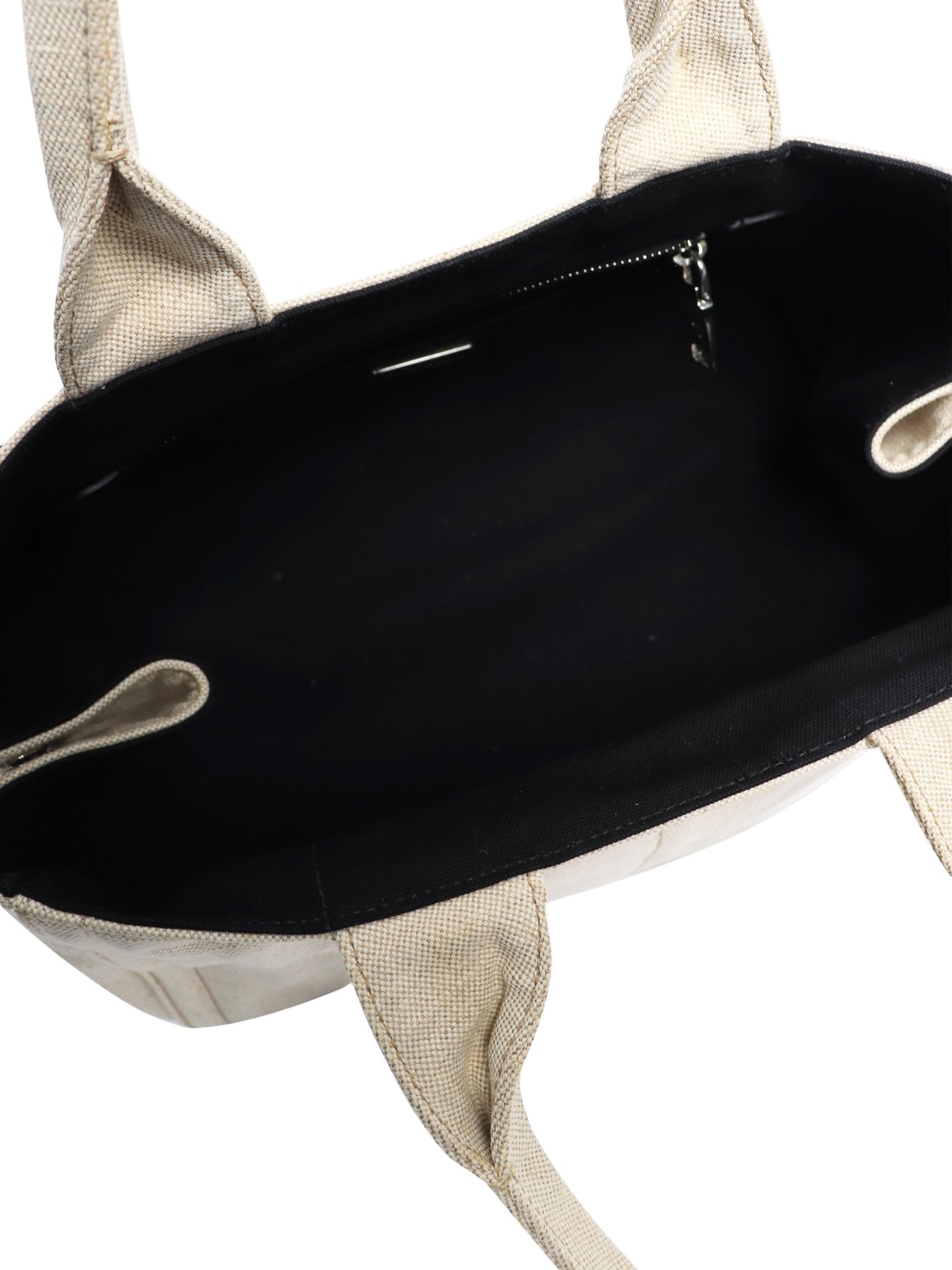 Product image 5 of 8, which shows Pre-loved Prada Canvas Floral Applique Tote Bag, Neutral