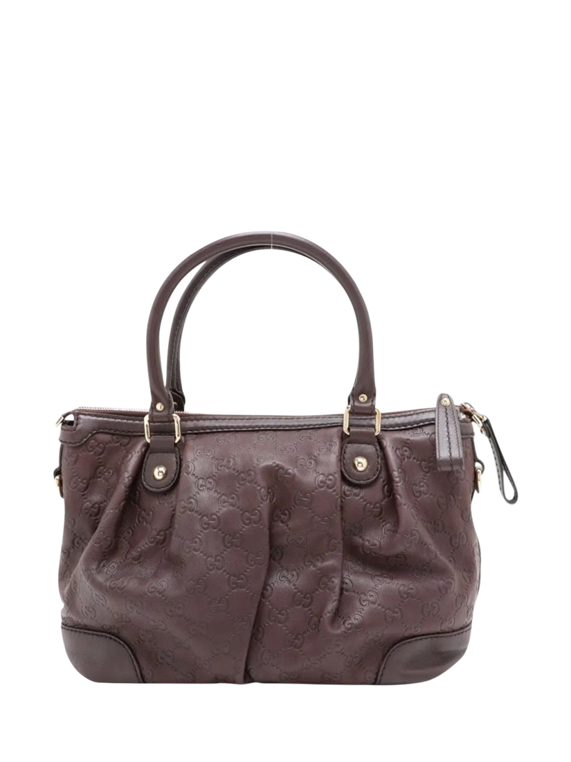 Product image 2 of 10, which shows Pre-loved GUCCI Sukey Guccissima 2-Way Bag, Brown