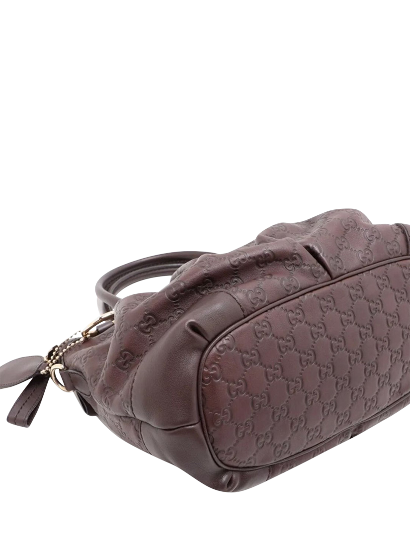 Product image 4 of 10, which shows Pre-loved GUCCI Sukey Guccissima 2-Way Bag, Brown