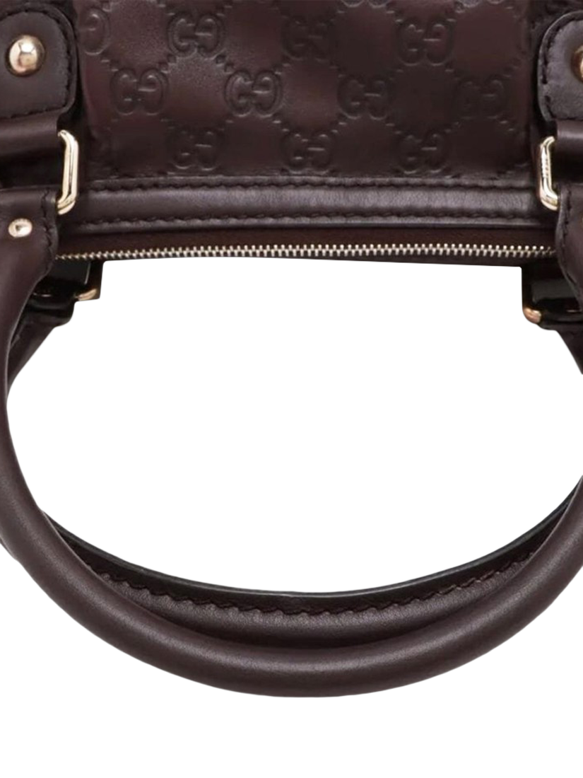 Product image 5 of 10, which shows Pre-loved GUCCI Sukey Guccissima 2-Way Bag, Brown