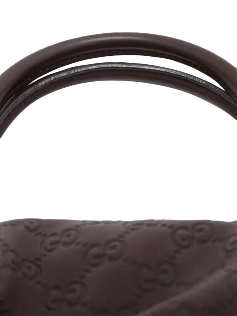 Product image 6 of 10, which shows Pre-loved GUCCI Sukey Guccissima 2-Way Bag, Brown