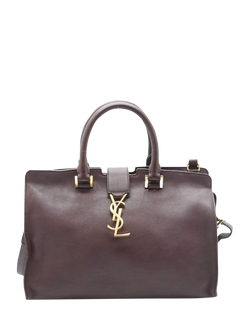 Pre-loved SAINT LAURENT Paris Baby Cabas 2-Way Bag, Burgundy - view 2, Burgundy