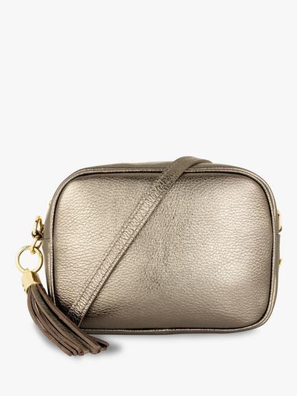 Apatchy London Leather Crossbody Bag, Latte - view 2, Bronze
