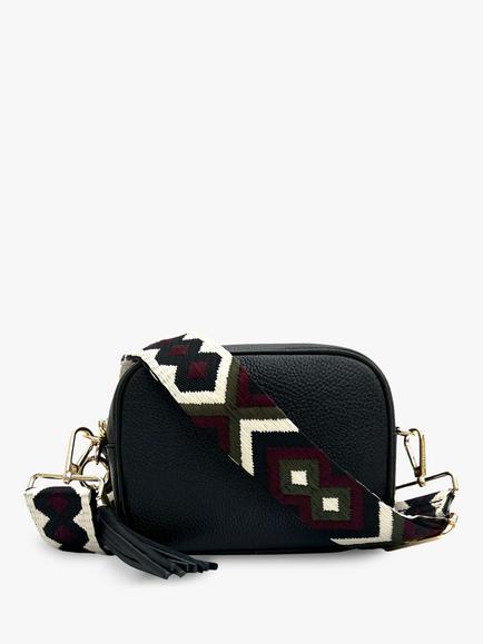 Apatchy London Leather Cross Body Bag, Black, Black