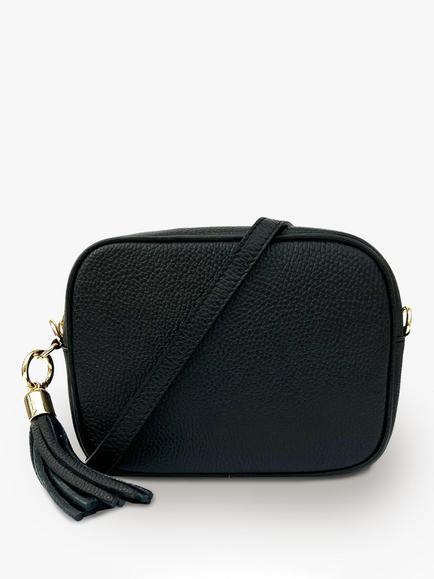 Apatchy London Leather Cross Body Bag, Black - view 2, Black