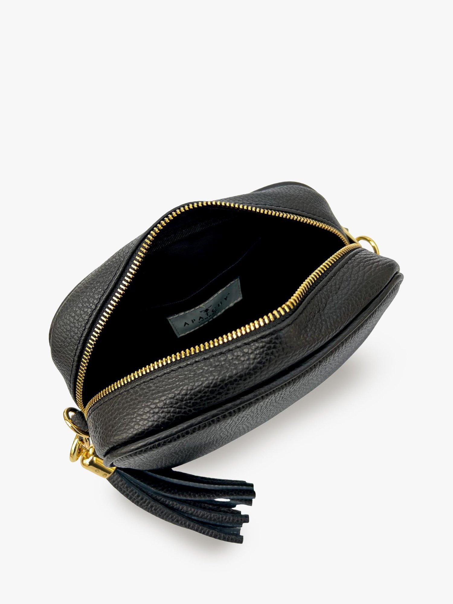 Product image 4 of 5, which shows Apatchy London Leather Cross Body Bag, Black
