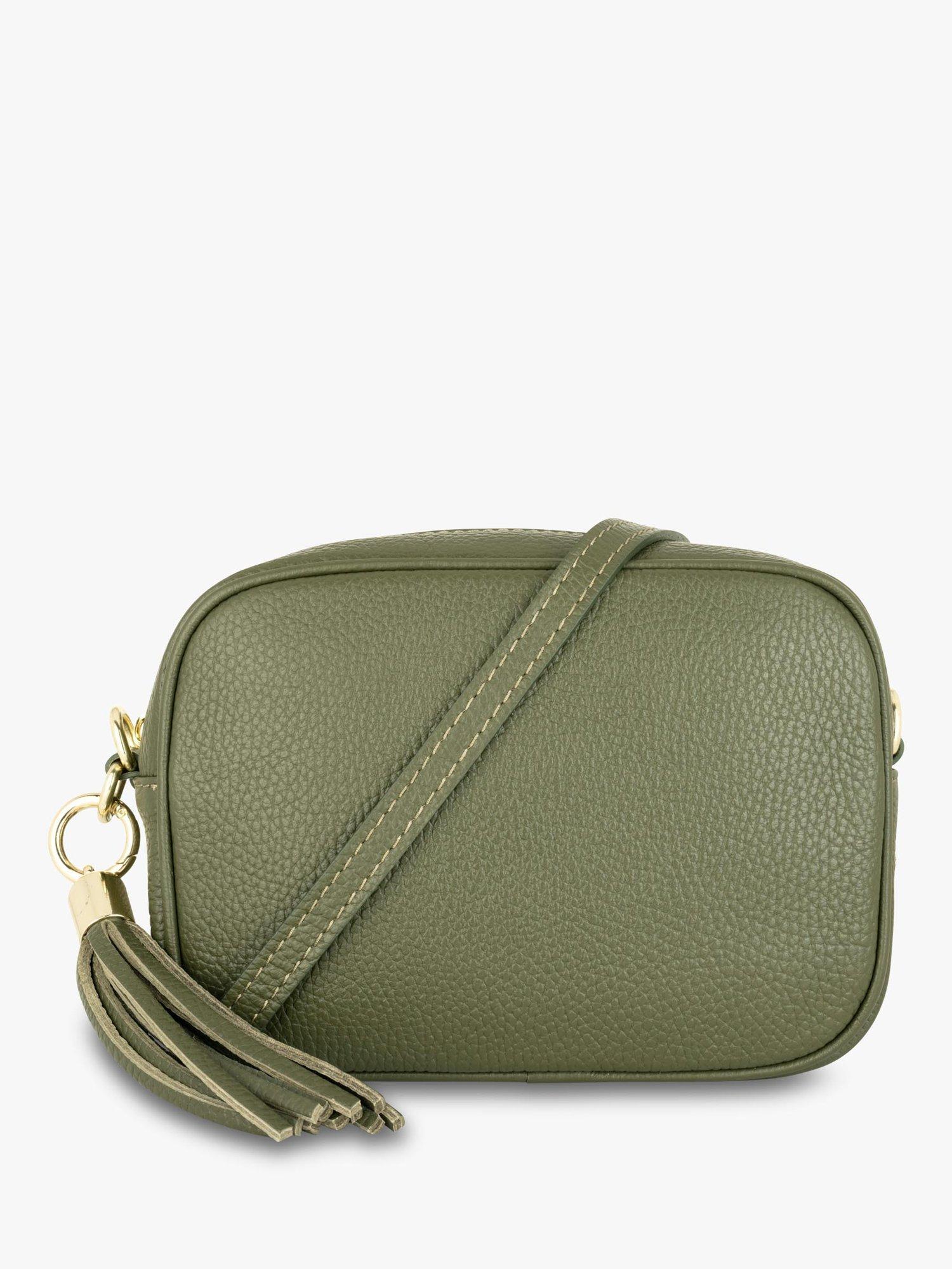 Product image 2 of 5, which shows Apatchy London Leather Cross Body Bag, Olive