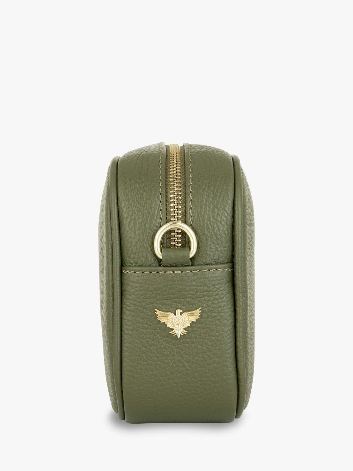 Product image 3 of 5, which shows Apatchy London Leather Cross Body Bag, Olive