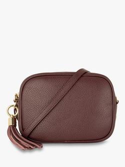 Apatchy London Leather Cross Body Bag, Black - view 2, Burgundy