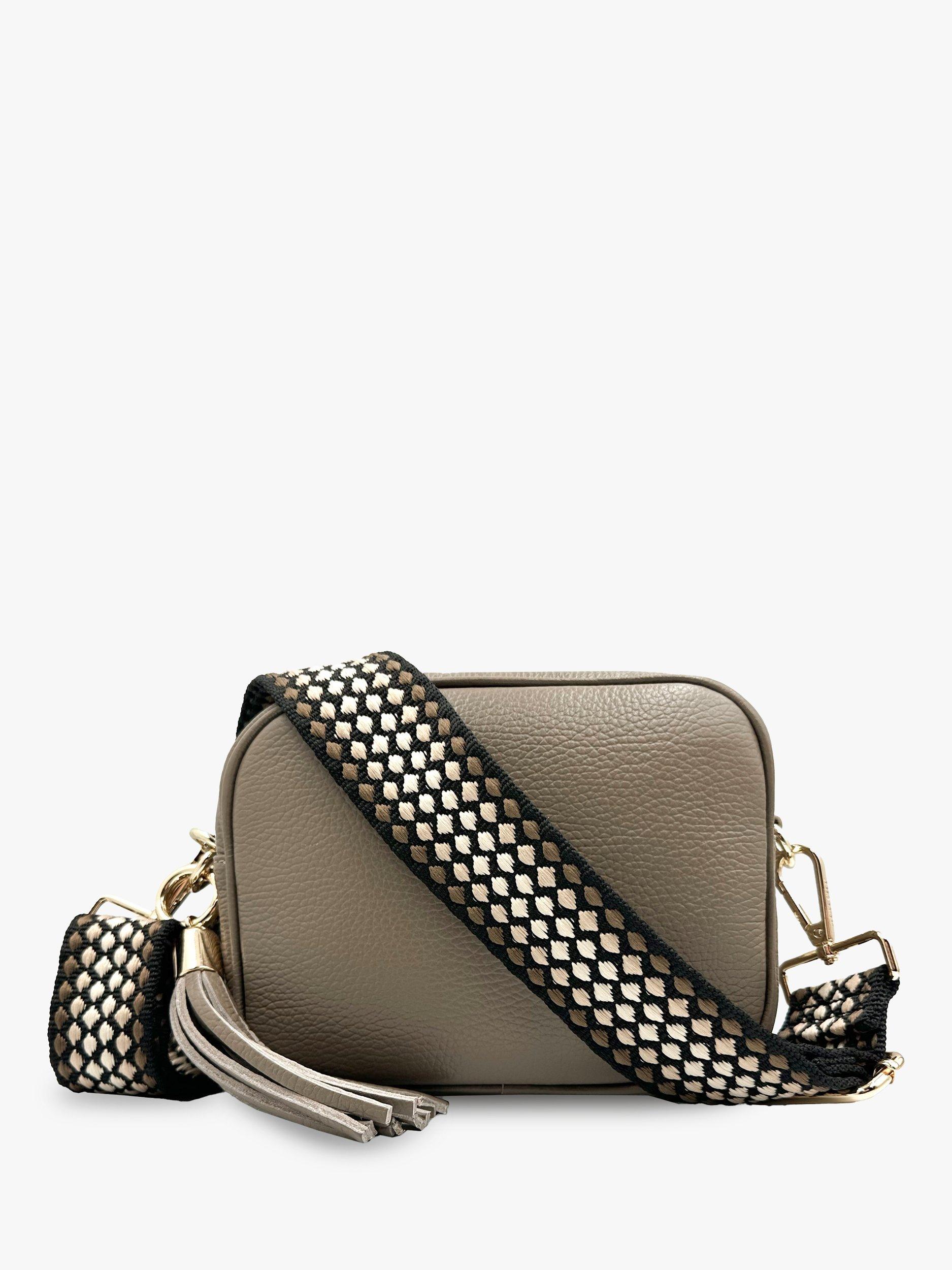 Product image 1 of 5, which shows Apatchy London Leather Crossbody Bag, Latte