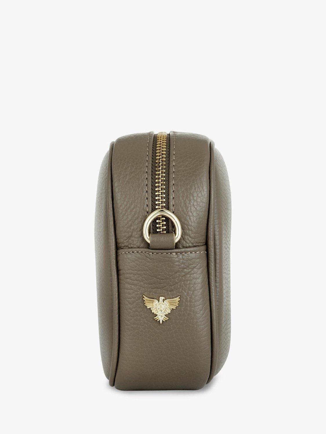 Product image 3 of 5, which shows Apatchy London Leather Crossbody Bag, Latte