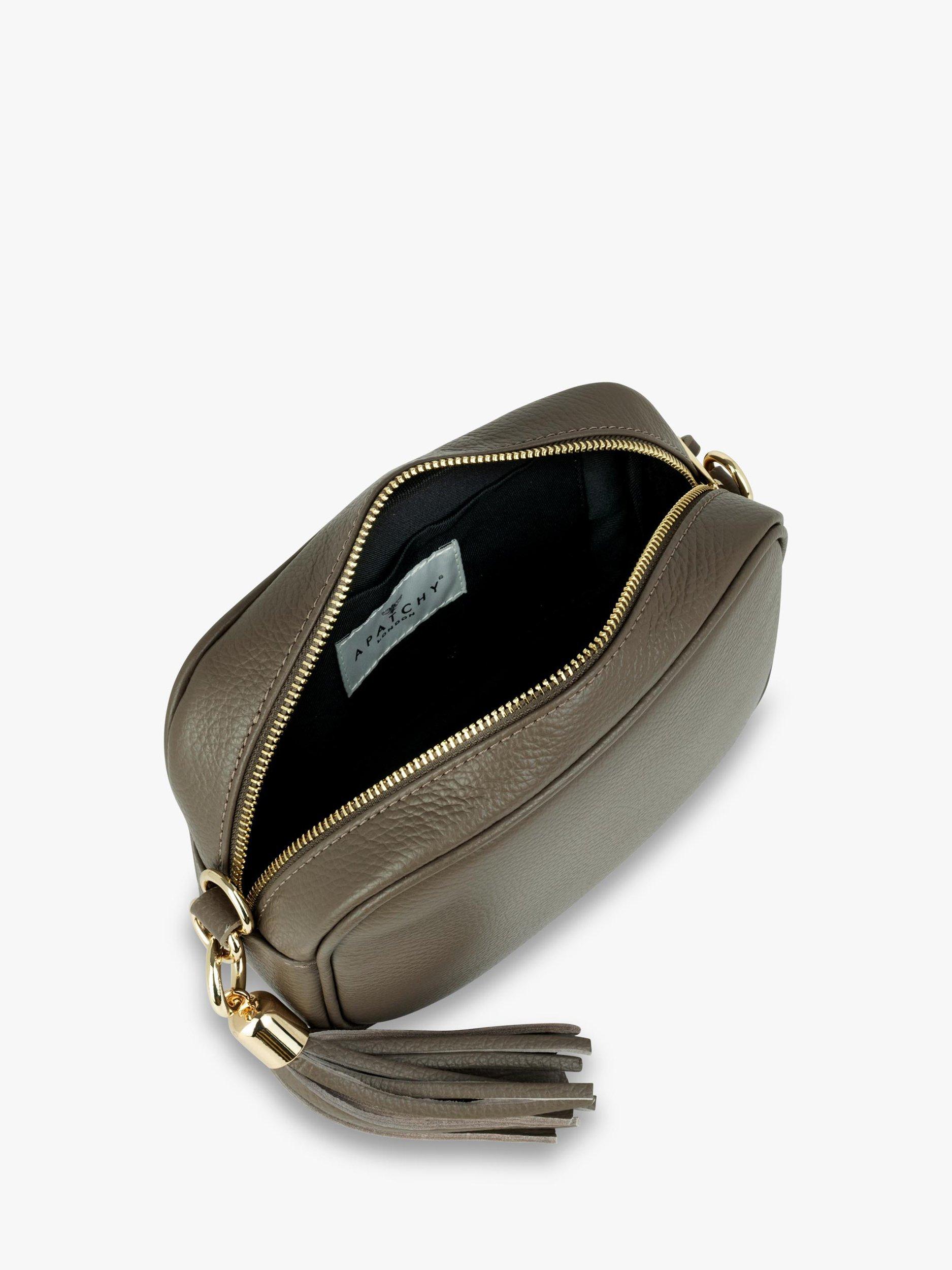 Product image 4 of 5, which shows Apatchy London Leather Crossbody Bag, Latte