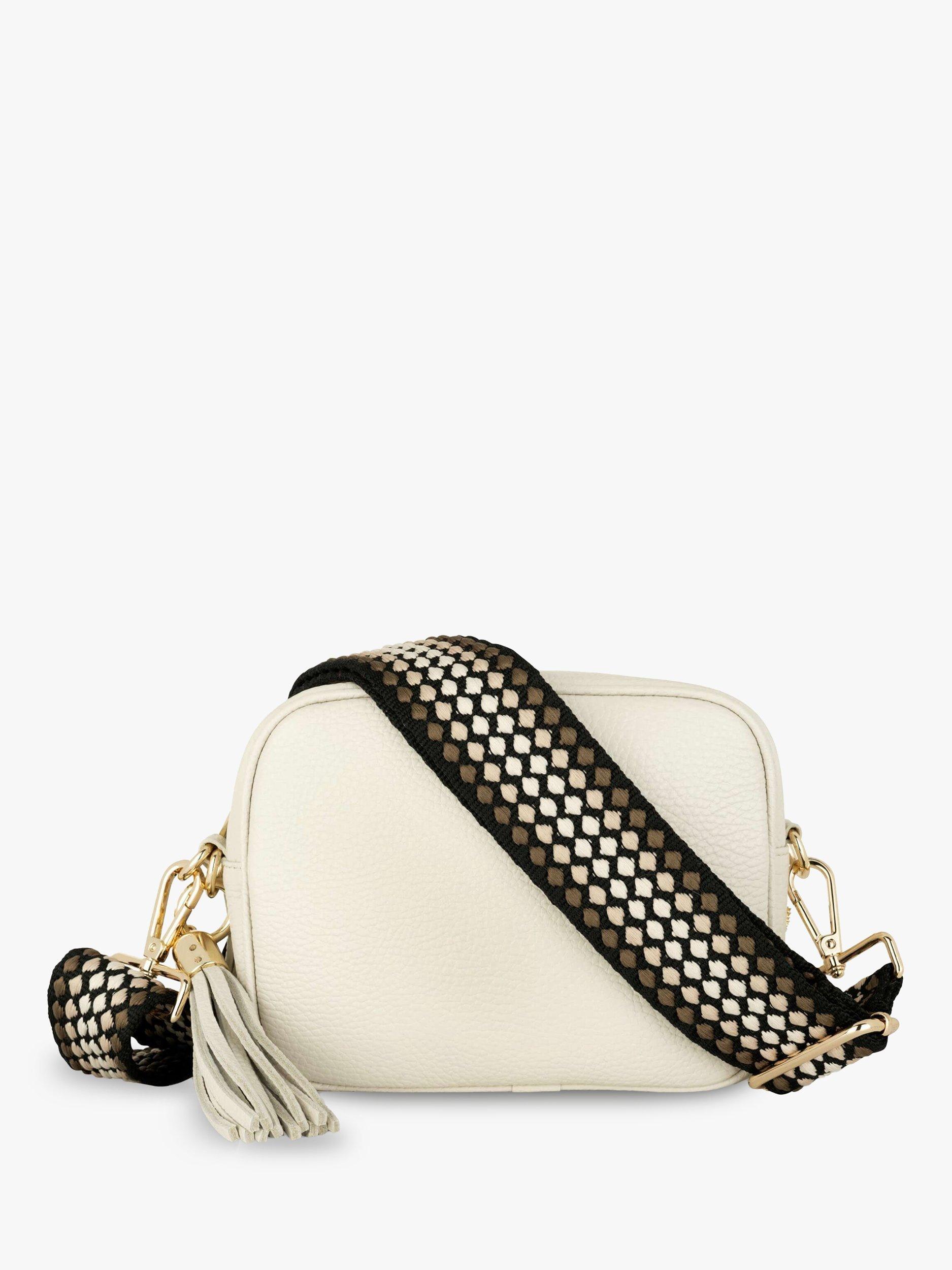 Product image 1 of 5, which shows Apatchy London Leather Crossbody Bag, Stone