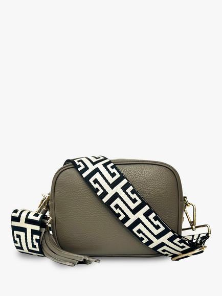 Apatchy London Leather Crossbody Bag, Black, Latte