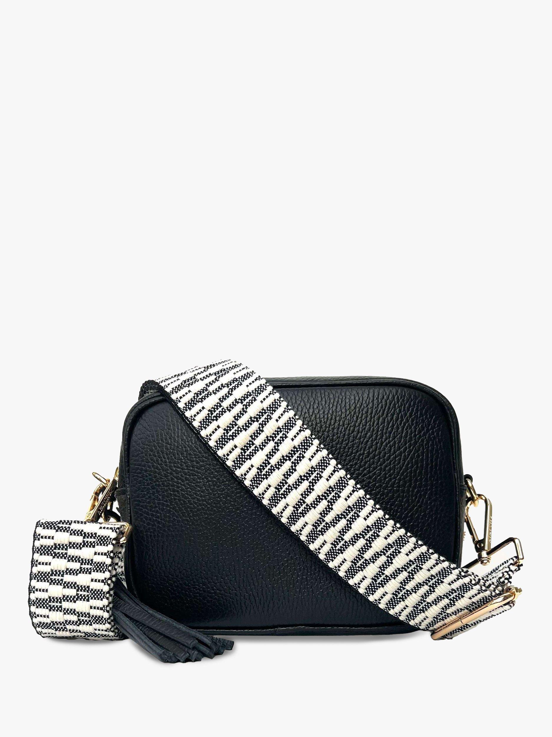 Product image 1 of 5, which shows Apatchy London Leather Crossbody Bag, Black