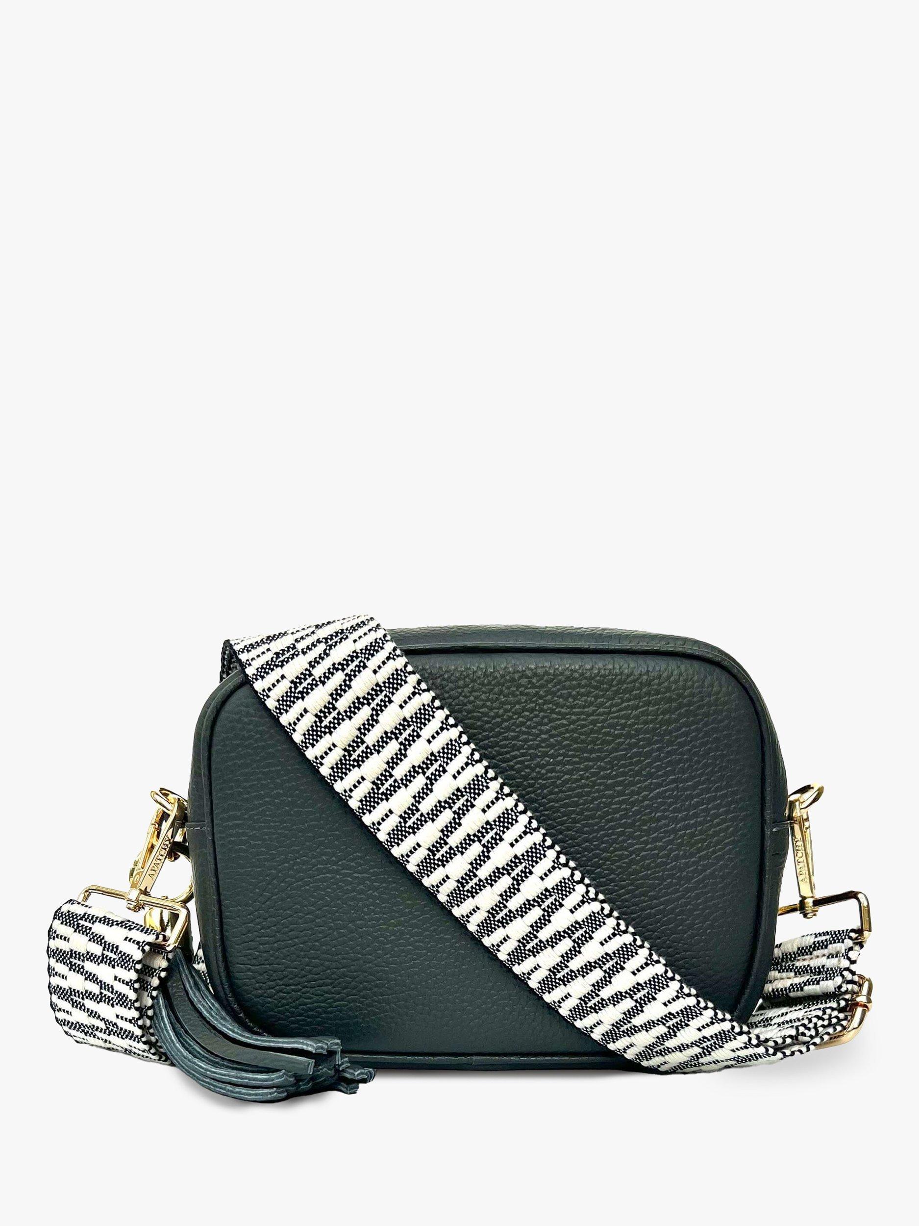 Product image 1 of 5, which shows Apatchy London Leather Crossbody Bag, Dark Grey