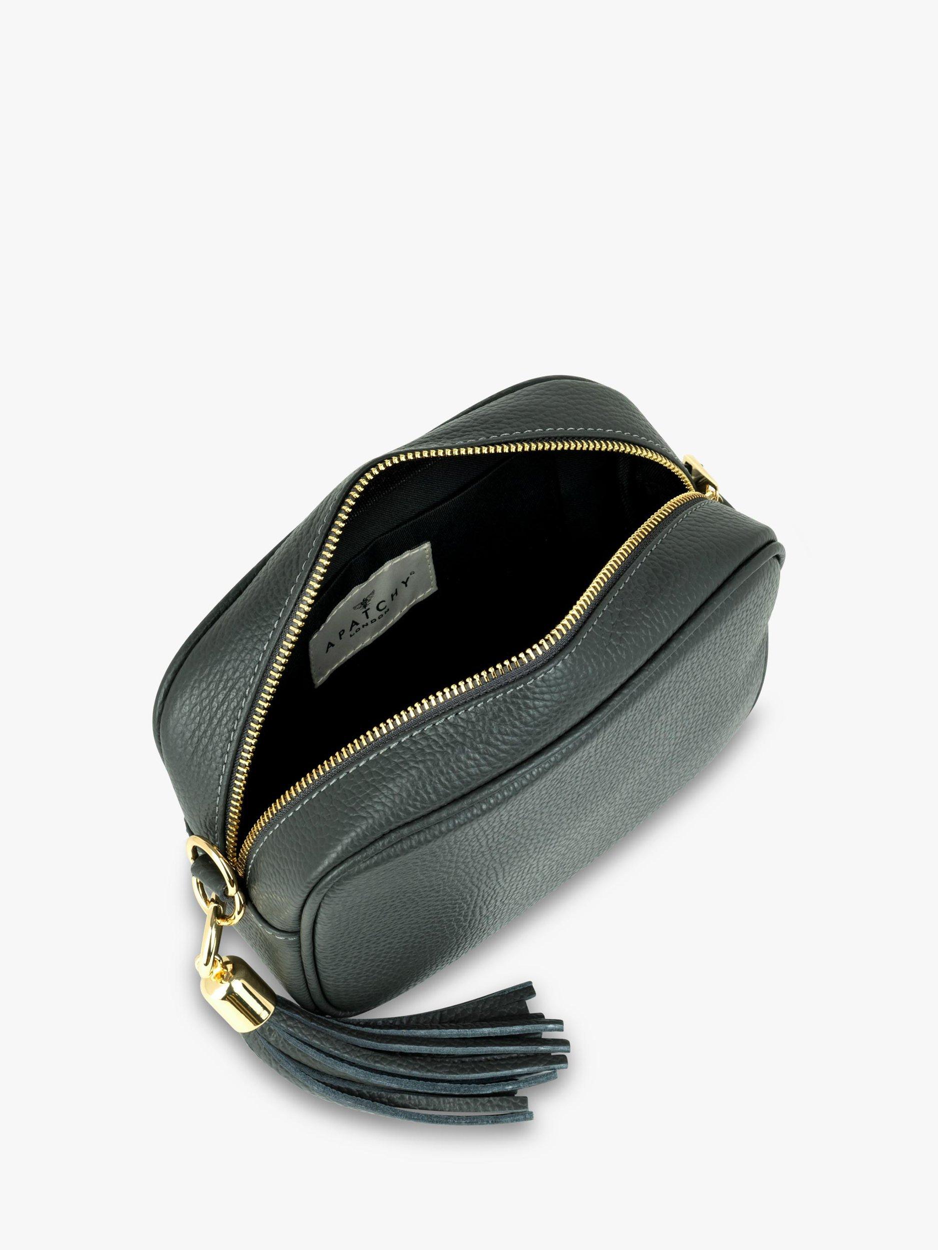 Product image 4 of 5, which shows Apatchy London Leather Crossbody Bag, Dark Grey