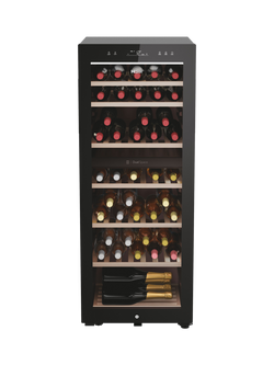 Haier HWS77GDAU1 77 Bottle Wine Cooler, Black, Black