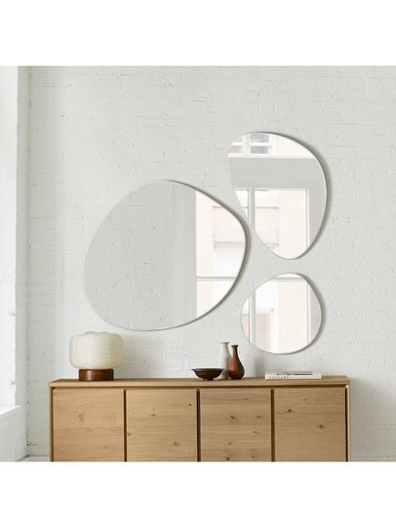West Elm Fenny Frameless Mirror - view 2, Grey