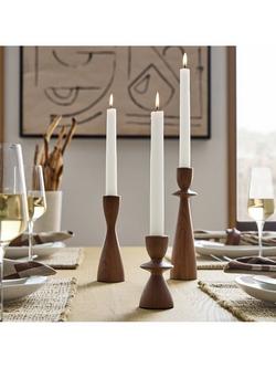 West Elm Tira Tapered Ash Wood Candle Holder - view 2, Dark Ash