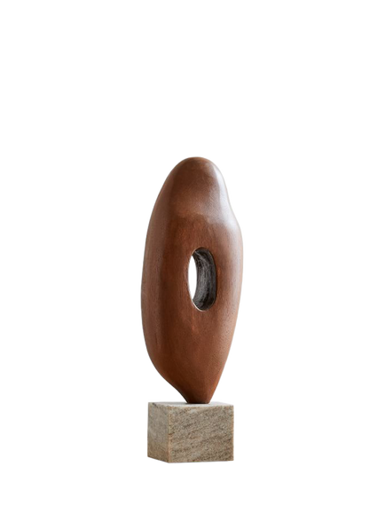 West Elm Wood Sculptural Ornament, Walnut, Walnut