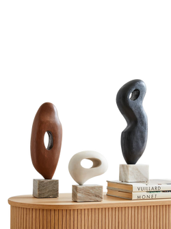 West Elm Alba Wood Sculpture - view 2, Walnut