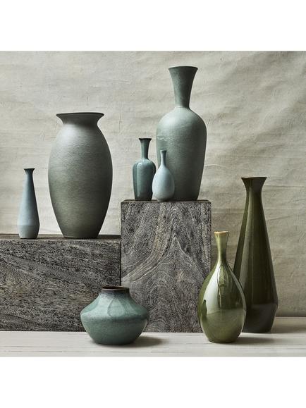West Elm Glazed Ceramic Vase, H56cm, Cool - view 2, Cool