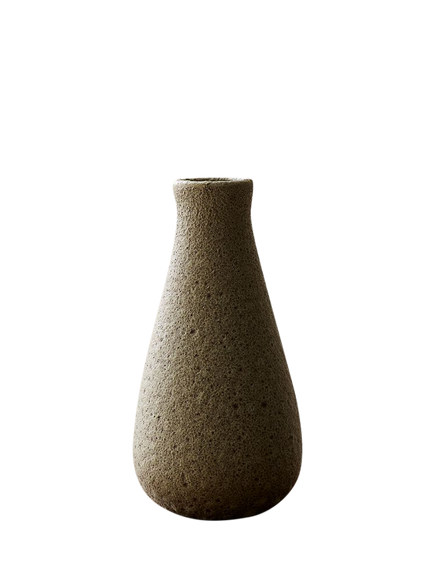West Elm Sahar Small Ceramic Vase, H20cm, Grey, Grey