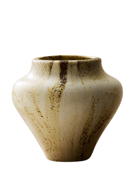 West Elm Sahar Small Ceramic Vase, H16.3cm, Sand Stone, Sand Stone