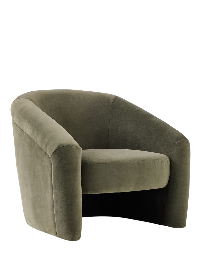 Berra Range, West Elm Berra Chair, Velvet Evergreen