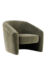 West Elm Berra Chair, Velvet Evergreen