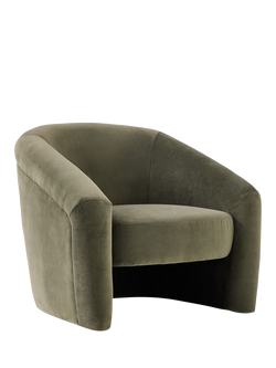 West Elm Berra Chair, Velvet Evergreen, Evergreen