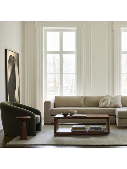 West Elm Berra Chair, Velvet Evergreen - view 2, Evergreen