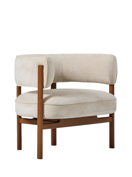 West Elm Craig  Upholstered Chair, Walnut, Sand