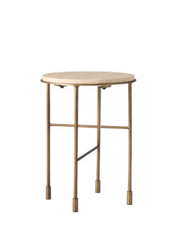 West Elm Fay Side Table, Warm Brass, Cool Walnut