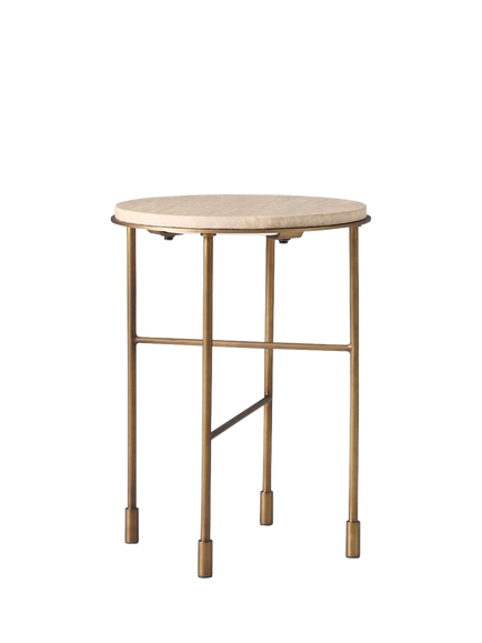 West Elm Fay Side Table, Warm Brass, Cool Walnut
